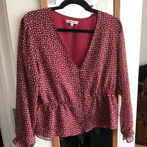 Madewell peplum buttoned top
